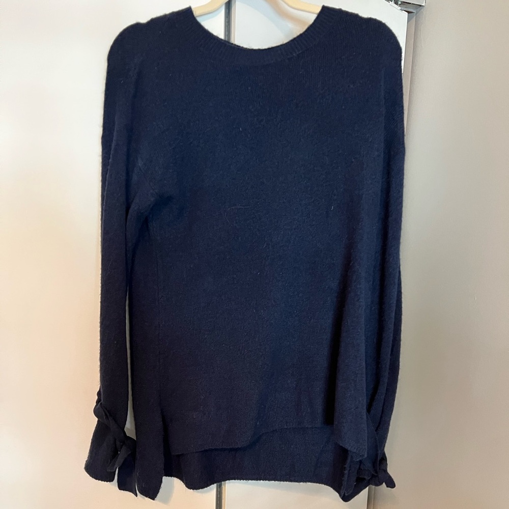 Halogen tunic with bell sleeves navy